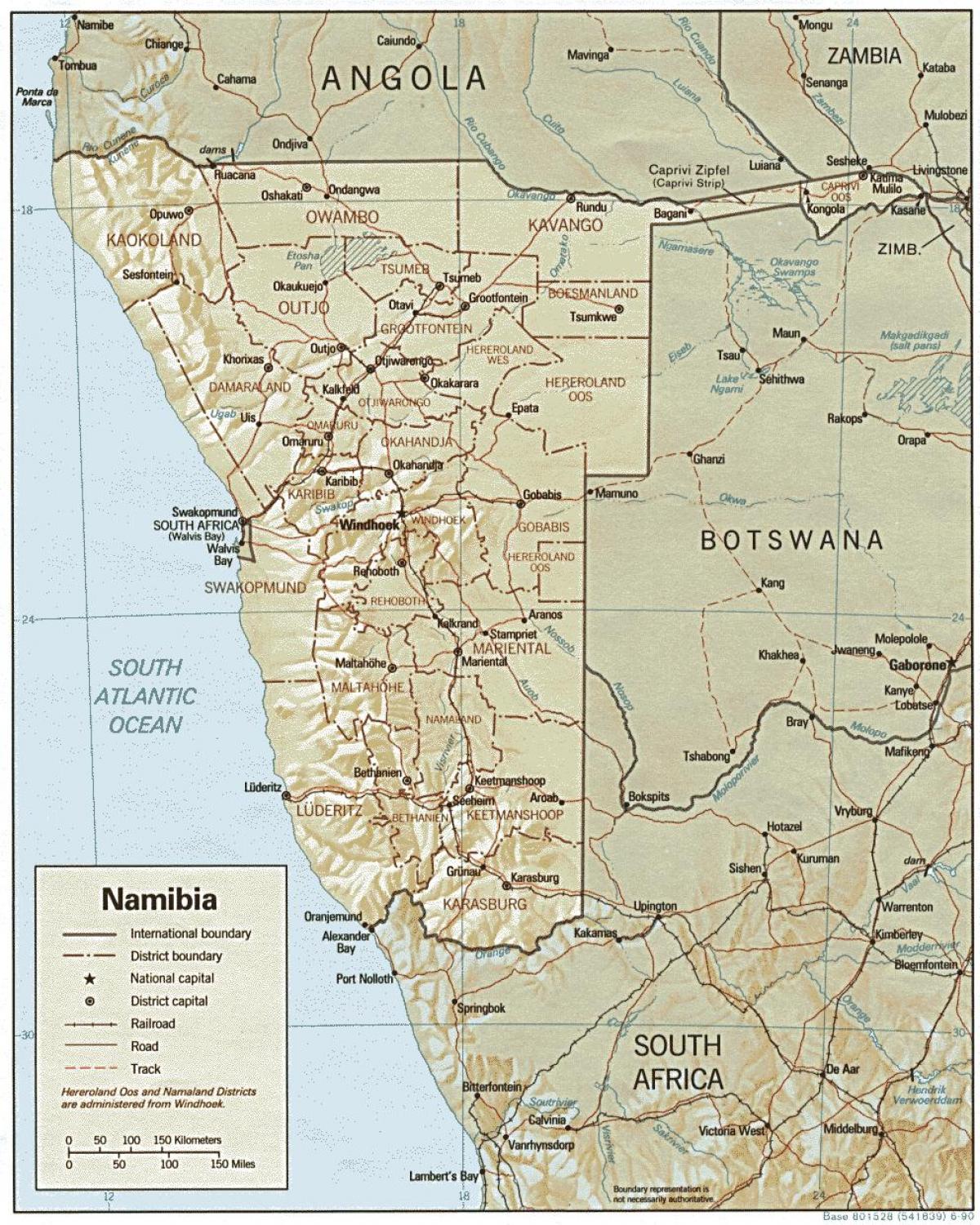 Mapa Namíbia farmy