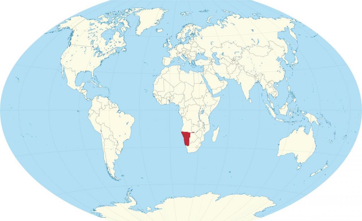 Namíbia polohu na mape sveta